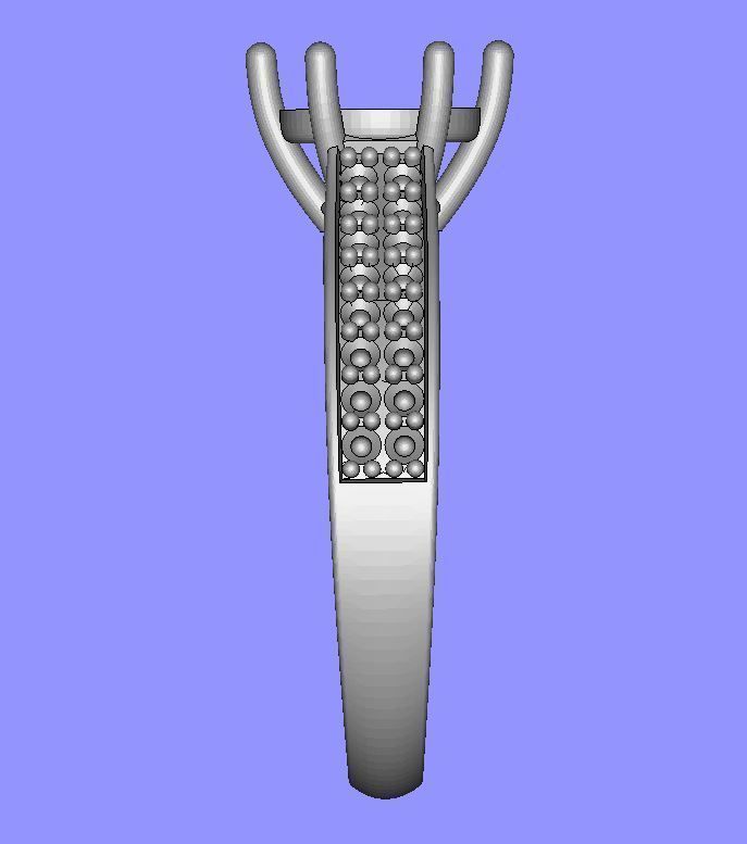 Claw and Pave Set Ring 3D print model_8