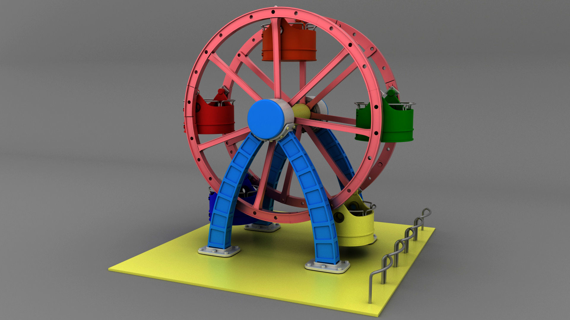 carousel cartoon  3D model_2