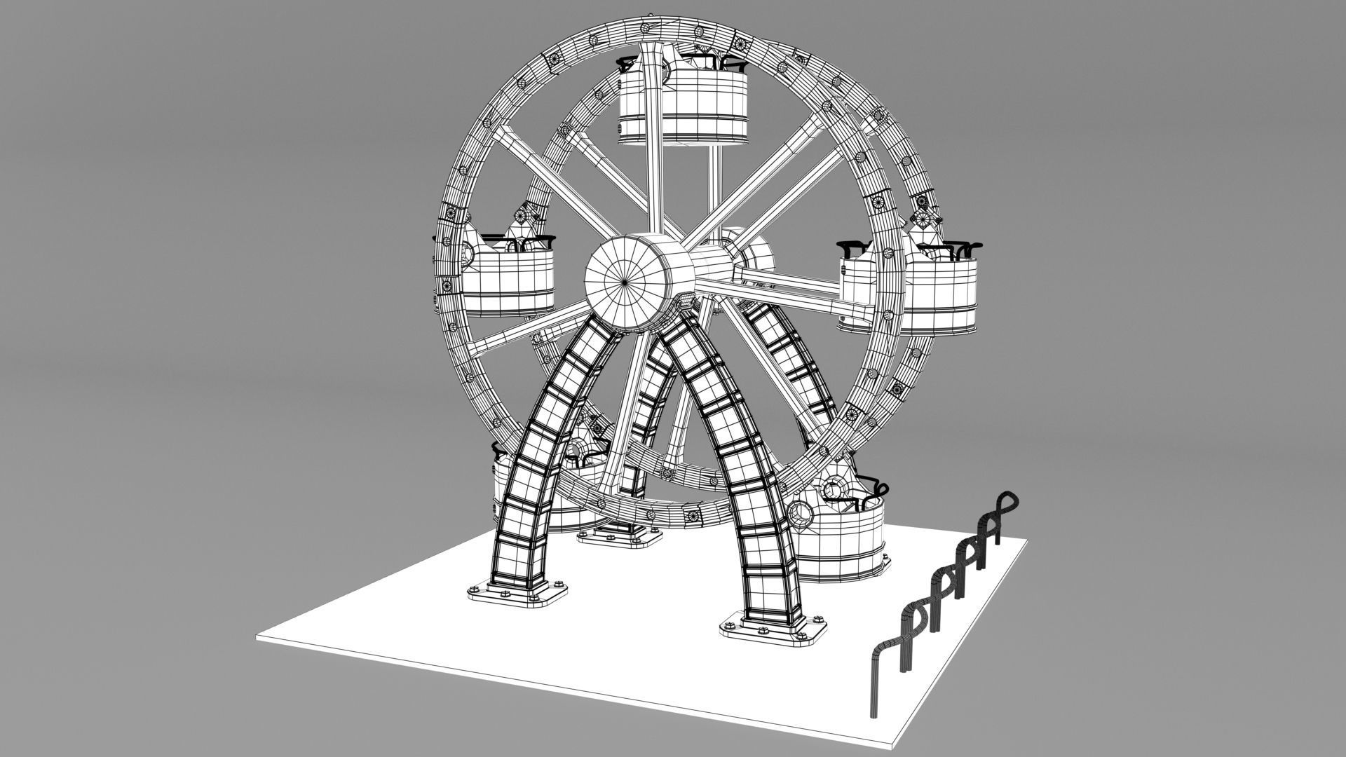 carousel cartoon  3D model_4