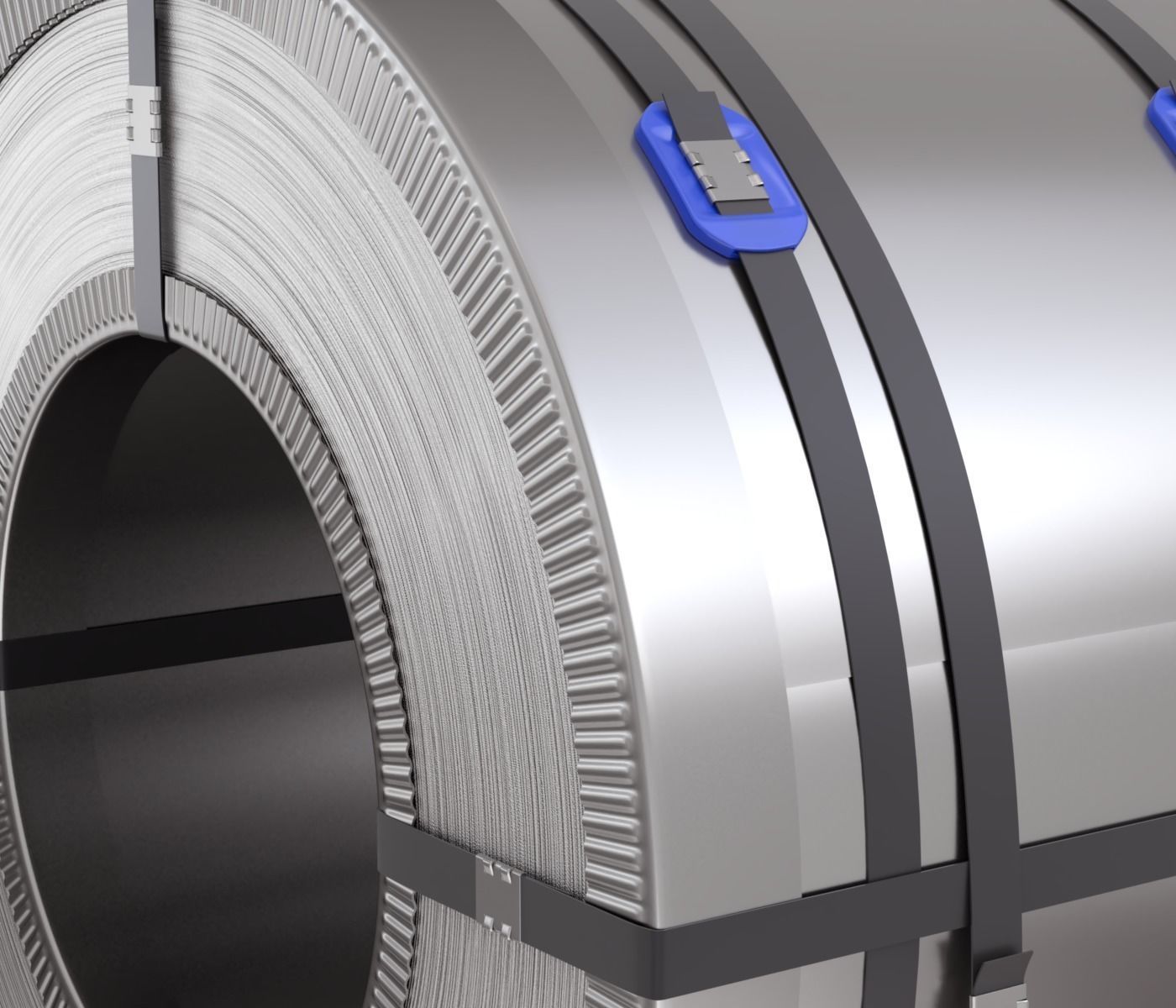 Steel Coil and Wooden Pallet 3D model_2