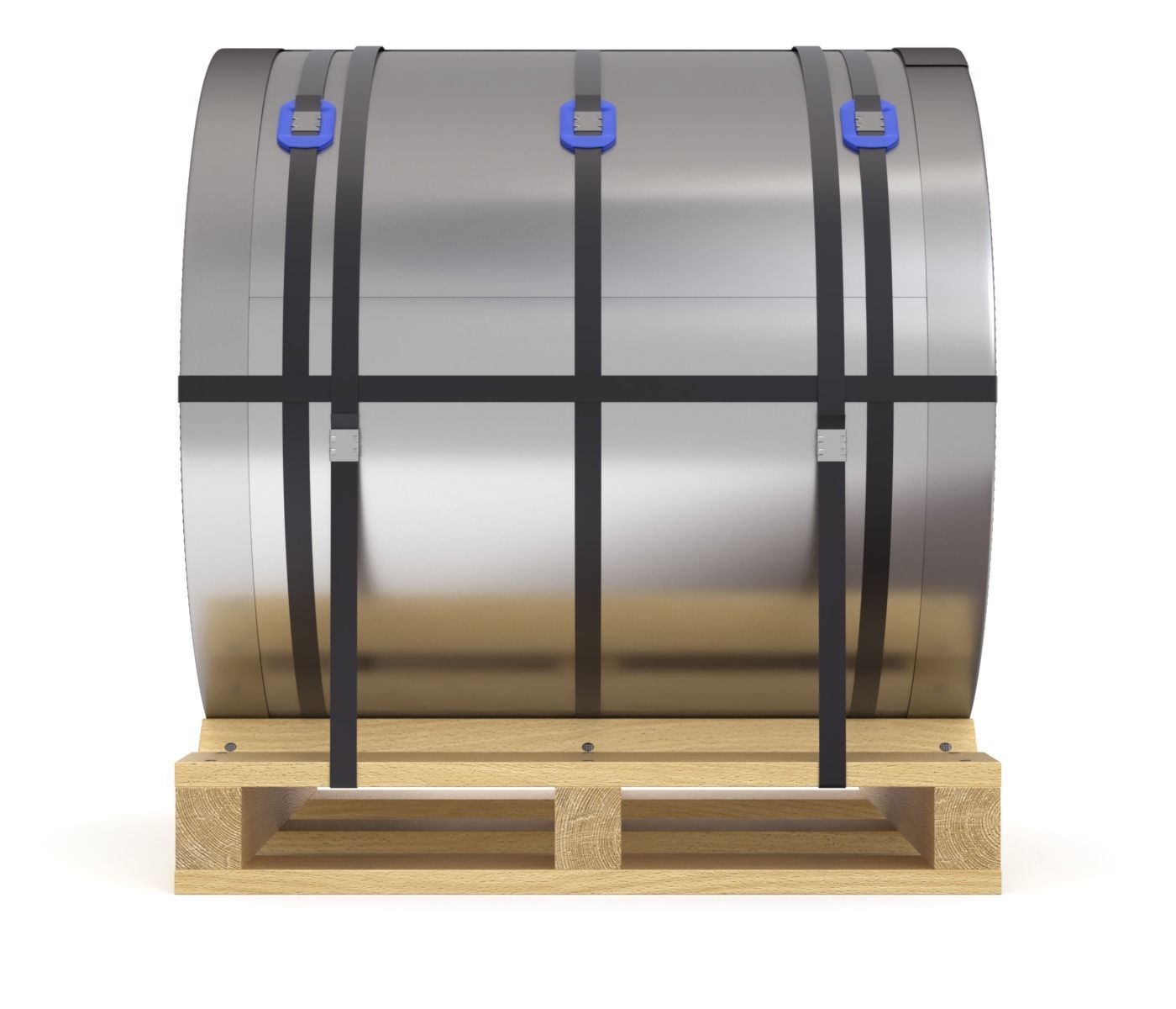 Steel Coil and Wooden Pallet 3D model_6