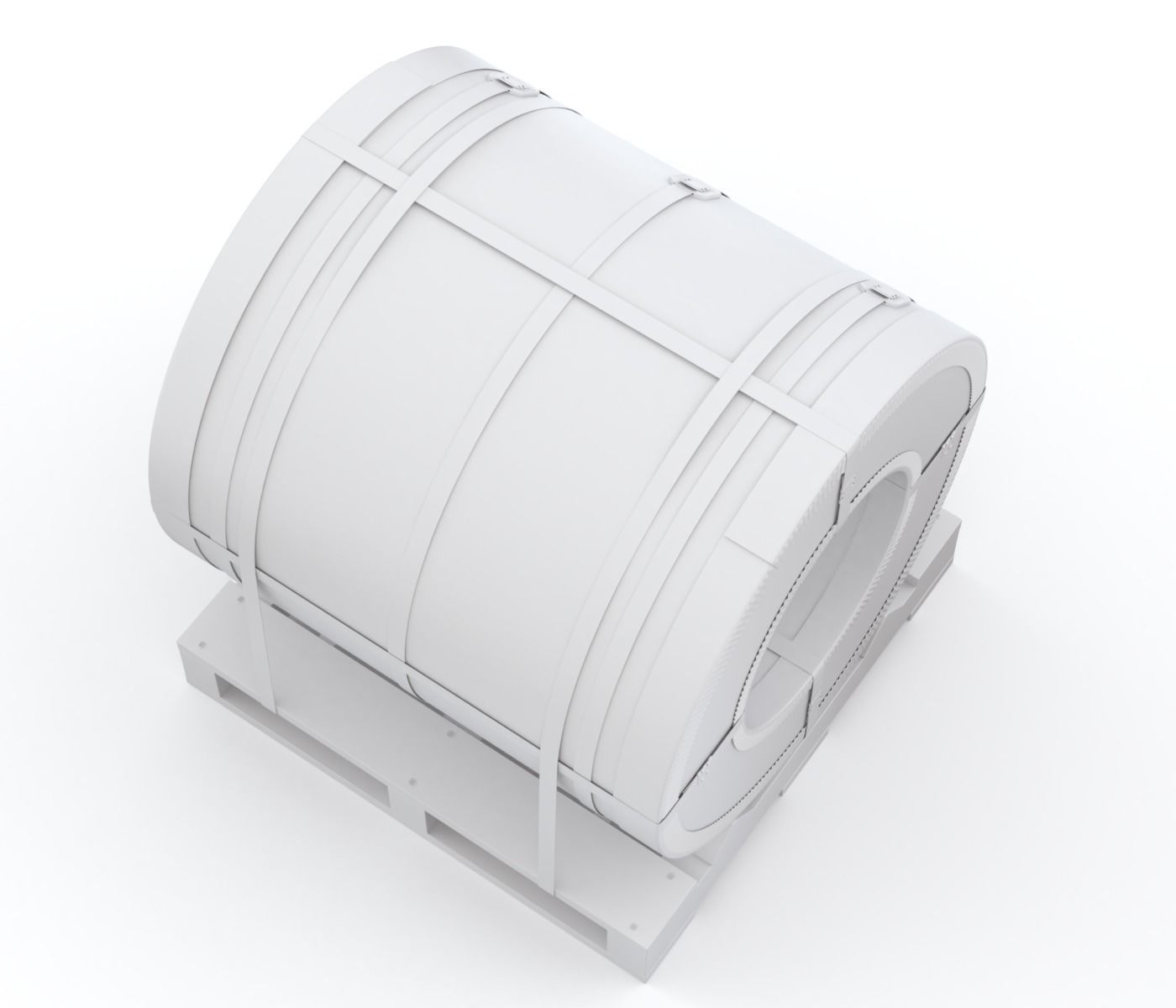 Steel Coil and Wooden Pallet 3D model_13