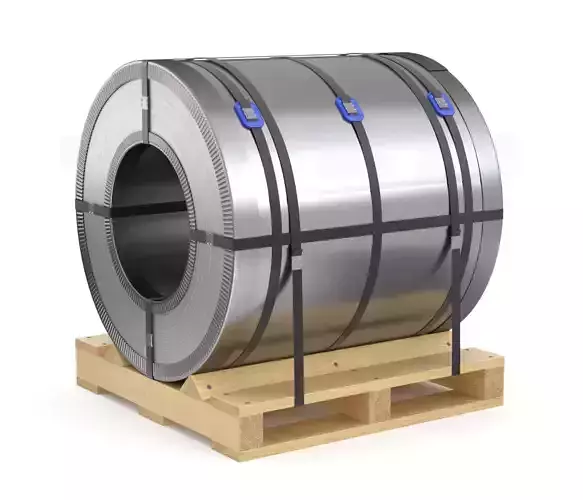 Steel Coil and Wooden Pallet 3D model
