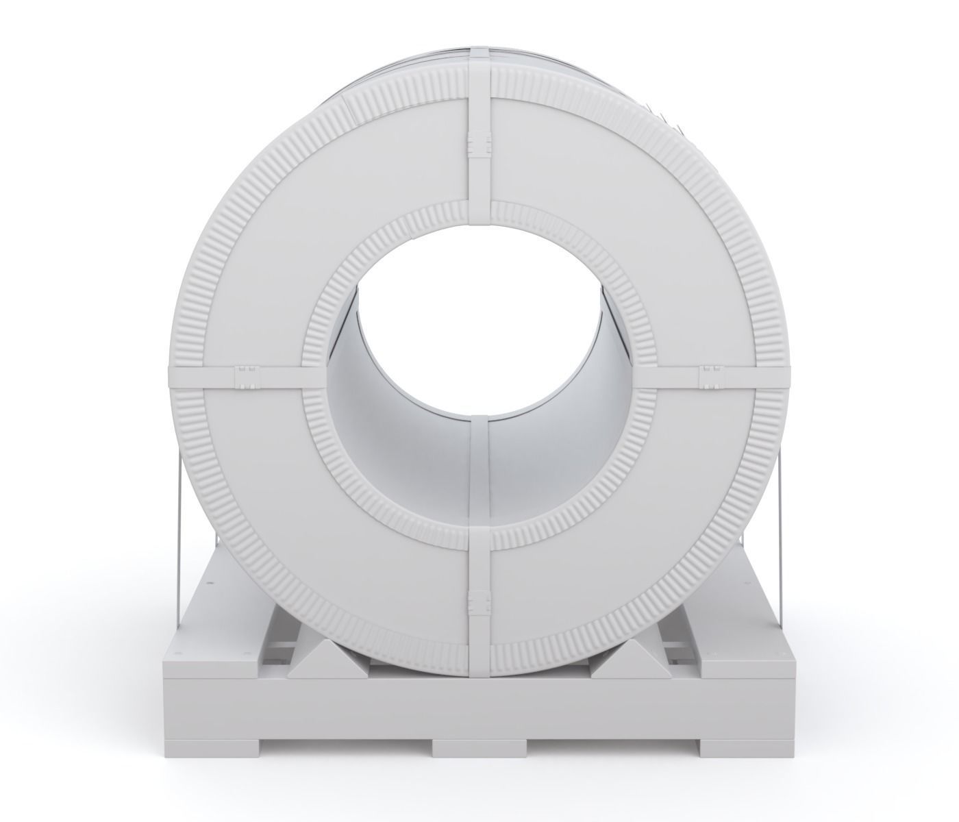 Steel Coil and Wooden Pallet 3D model_12