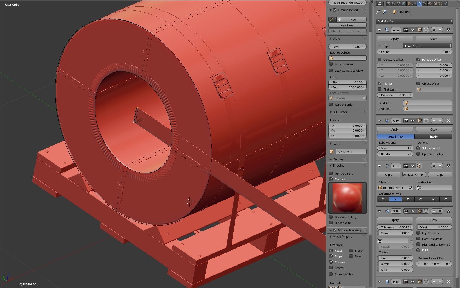 Steel Coil and Wooden Pallet 3D model_15