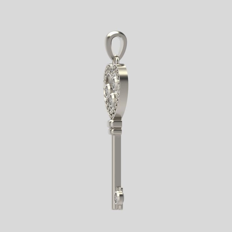 Women Pendant key design with diamonds 3dm stl 3D print model 3D print model_3