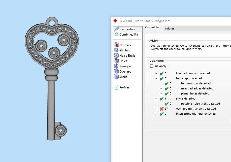 Women Pendant key design with diamonds 3dm stl 3D print model 3D print model_21
