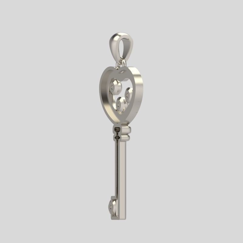 Women Pendant key design with diamonds 3dm stl 3D print model 3D print model_8