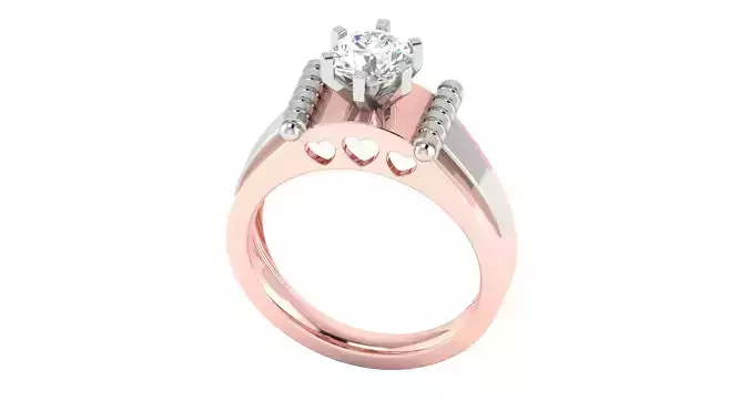 Solitaire ring 3dm stl render detail 3D print model