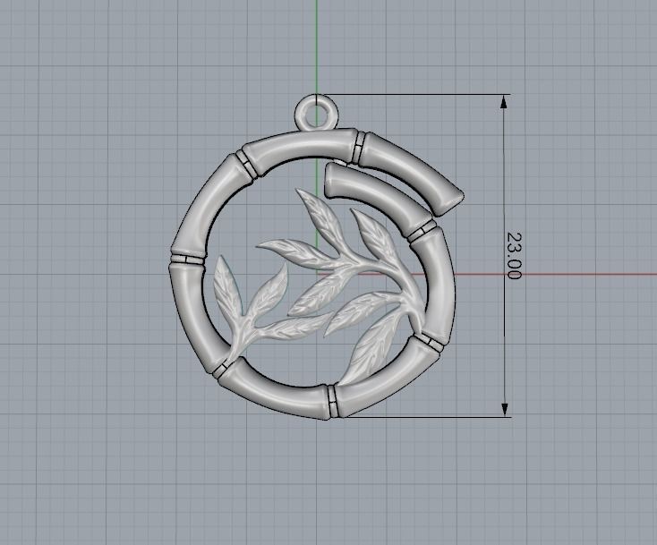 Pendant Bamboo 3D print model_3