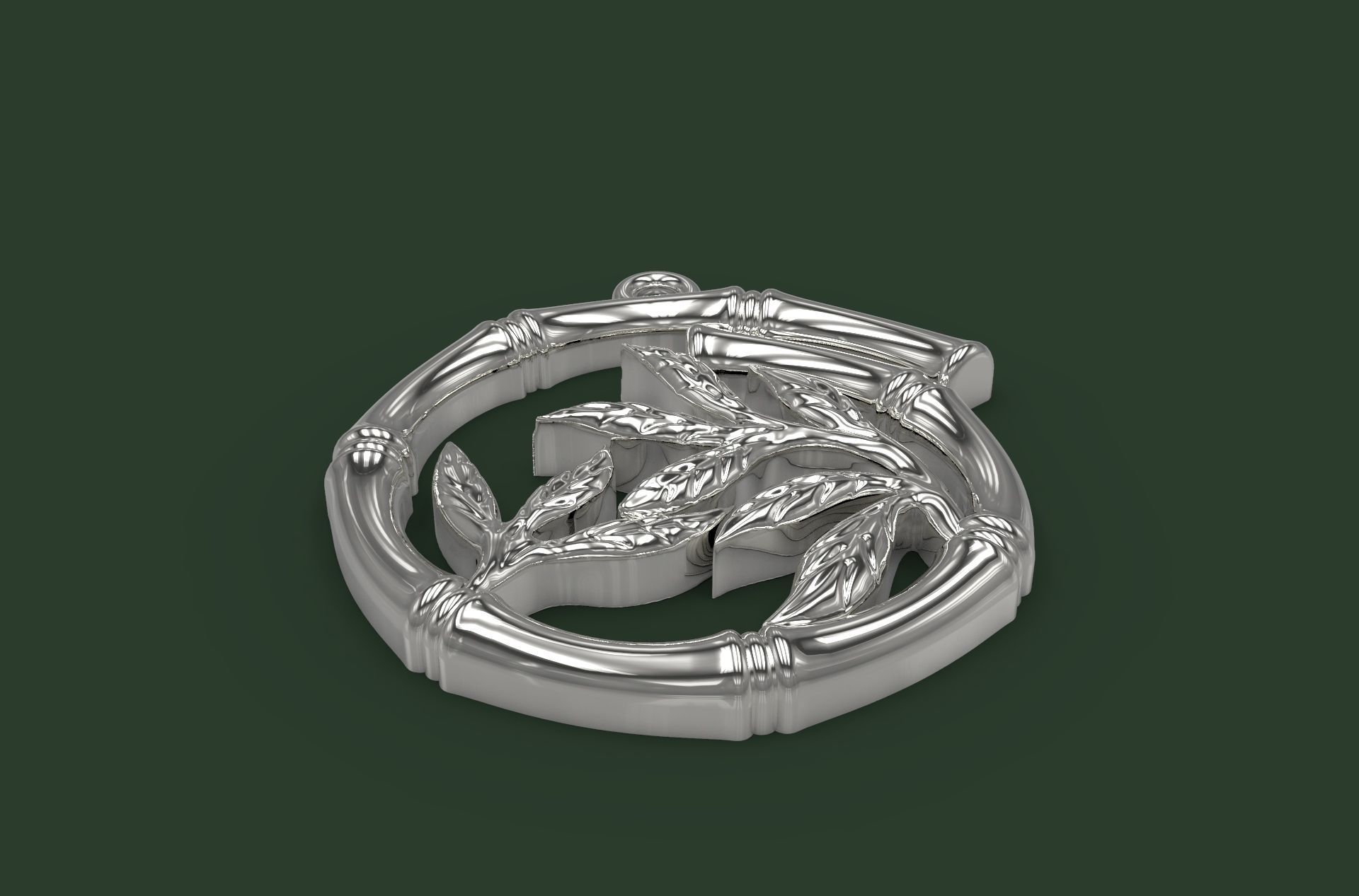 Pendant Bamboo 3D print model_1