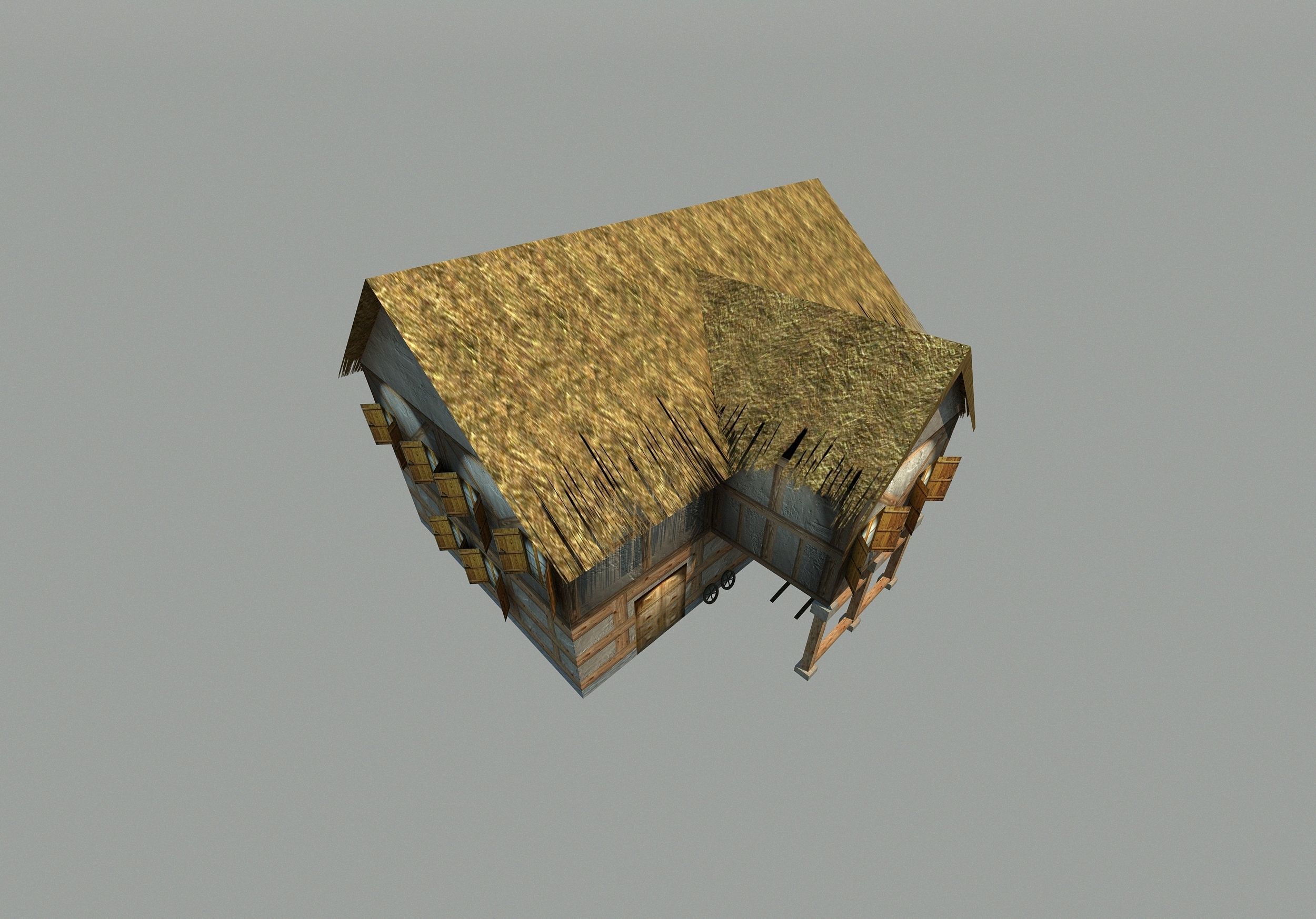 Medieval house - Low poly Low-poly 3D model_4