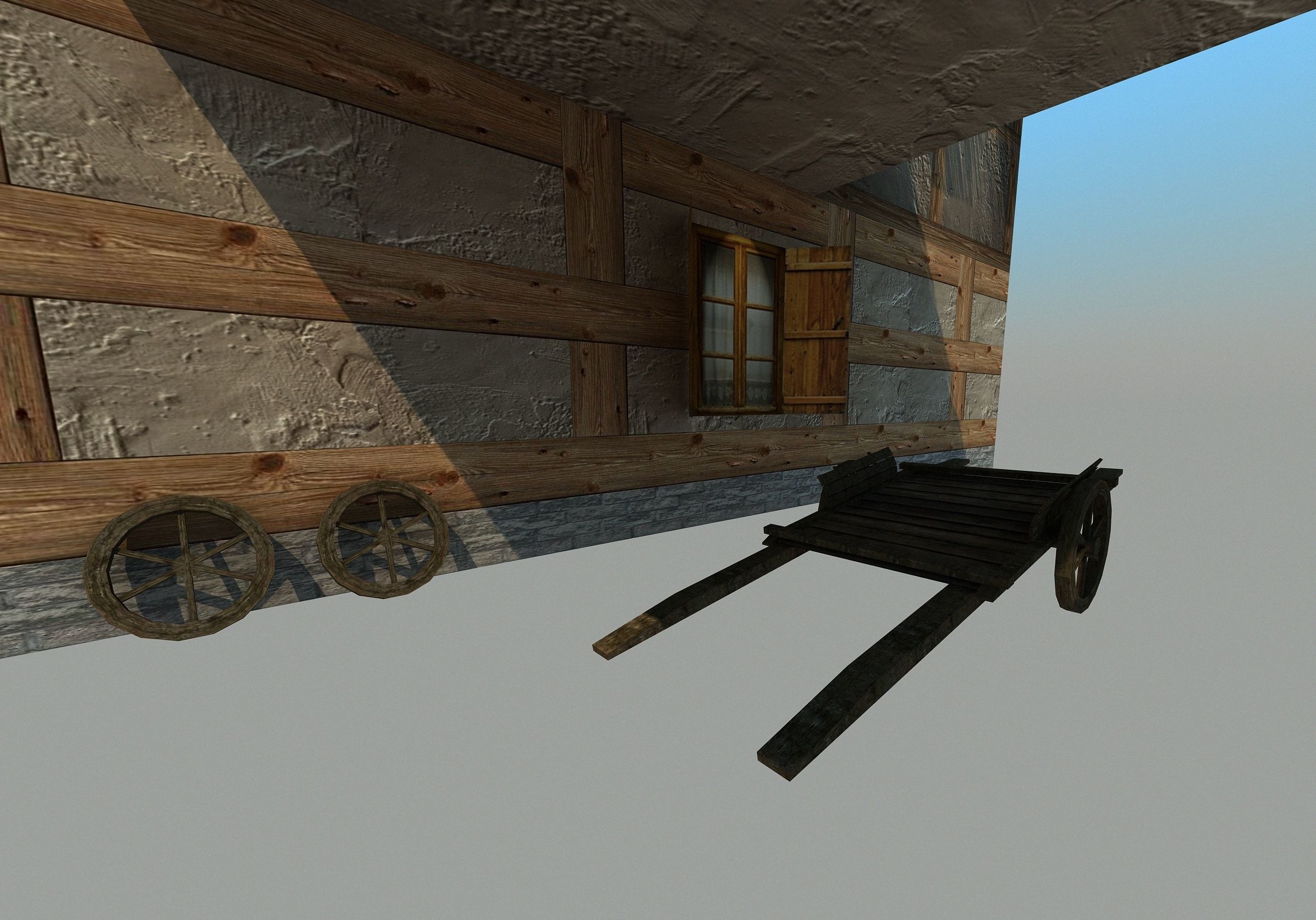 Medieval house - Low poly Low-poly 3D model_7