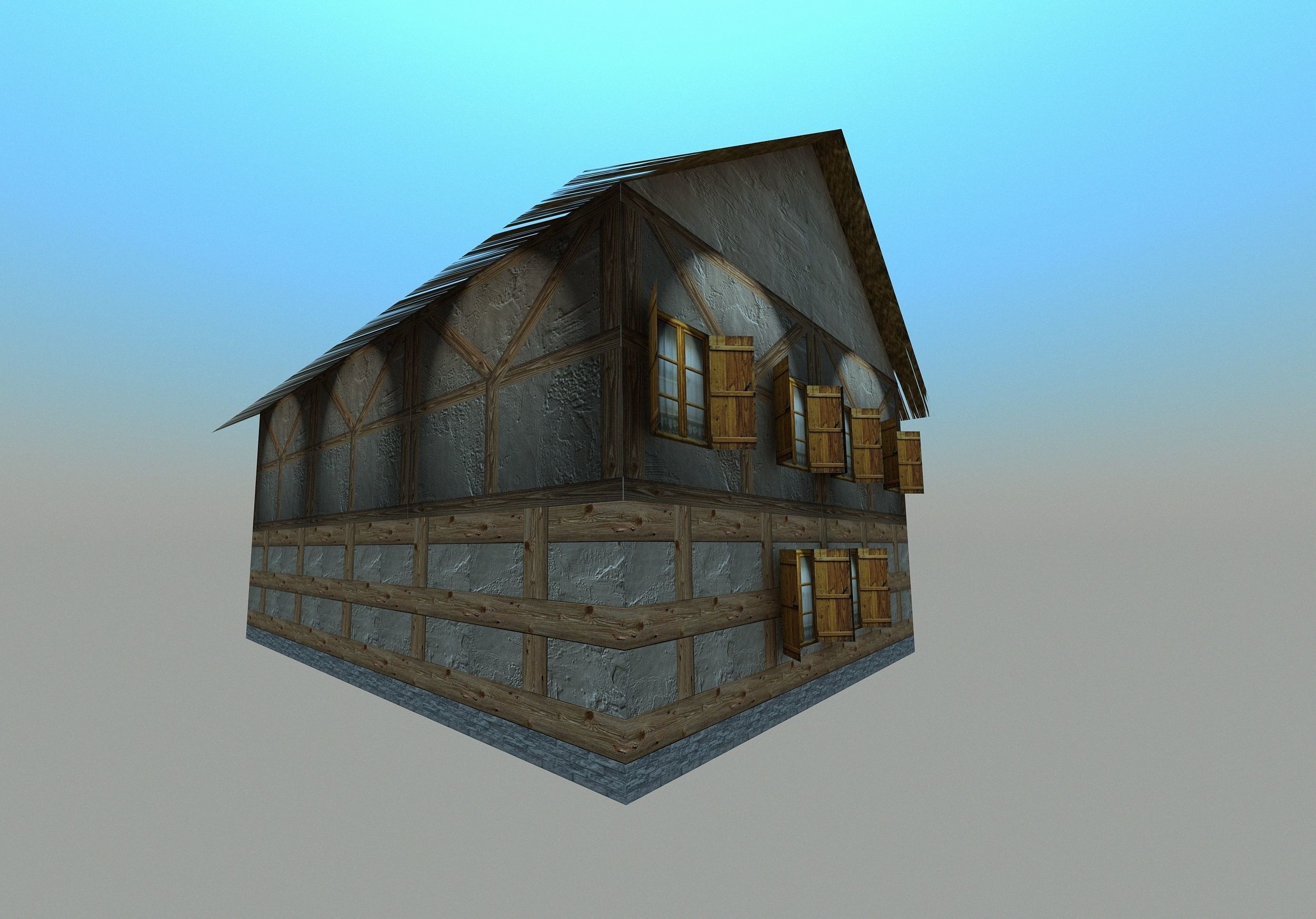 Medieval house - Low poly Low-poly 3D model_3