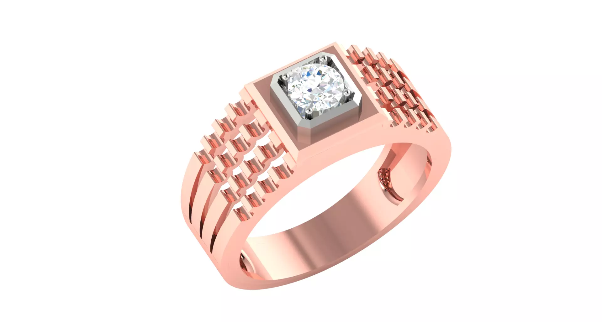 Solitaire ring 3dm stl render detail 3D print model 3D print model_0