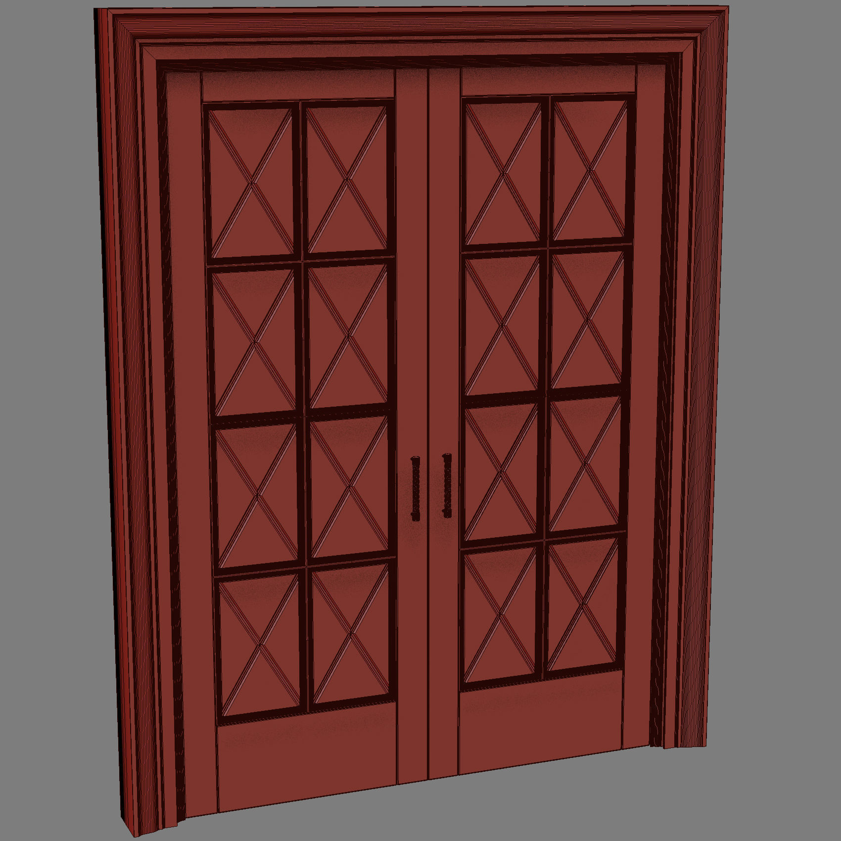 Classic sliding door 3D model_7