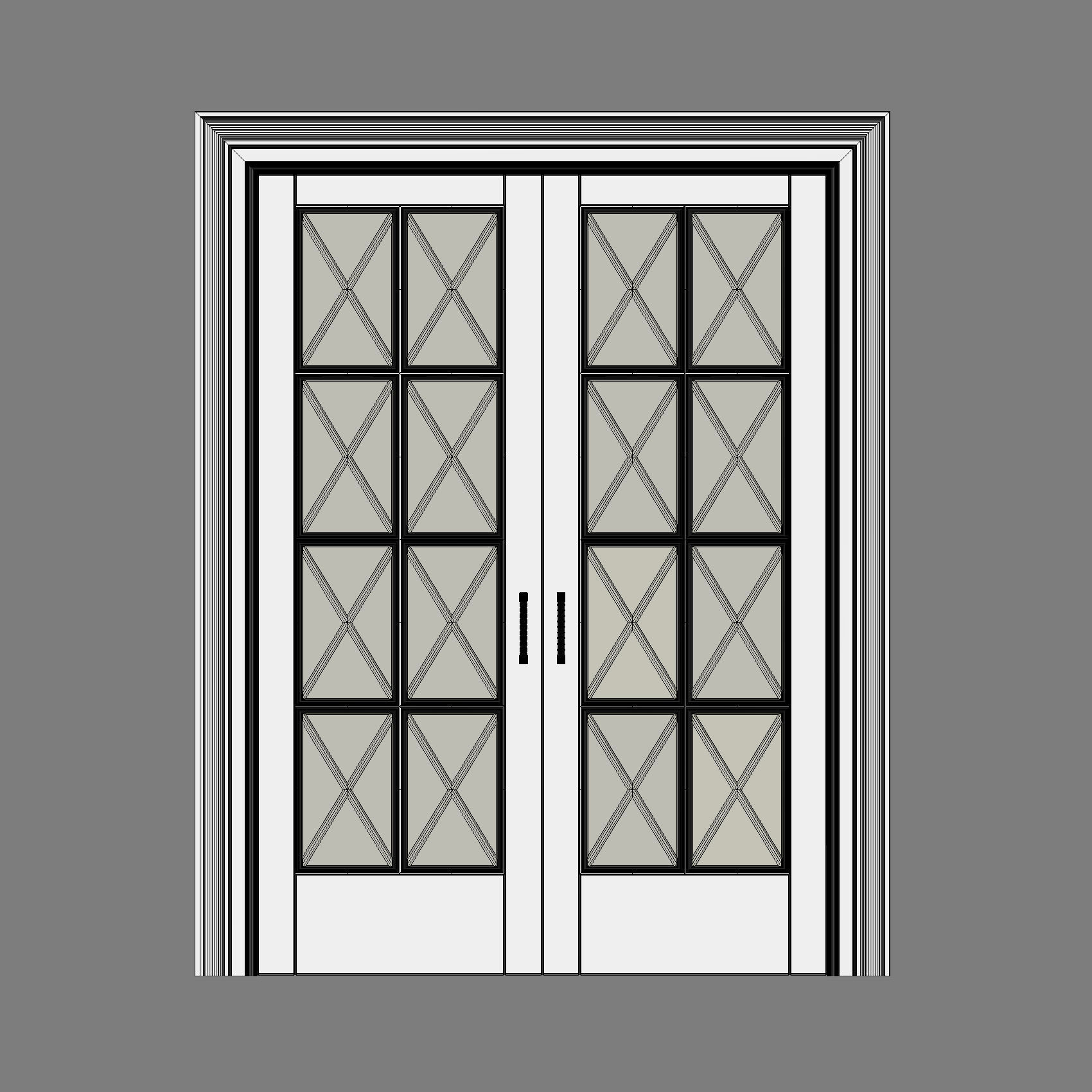Classic sliding door 3D model_2