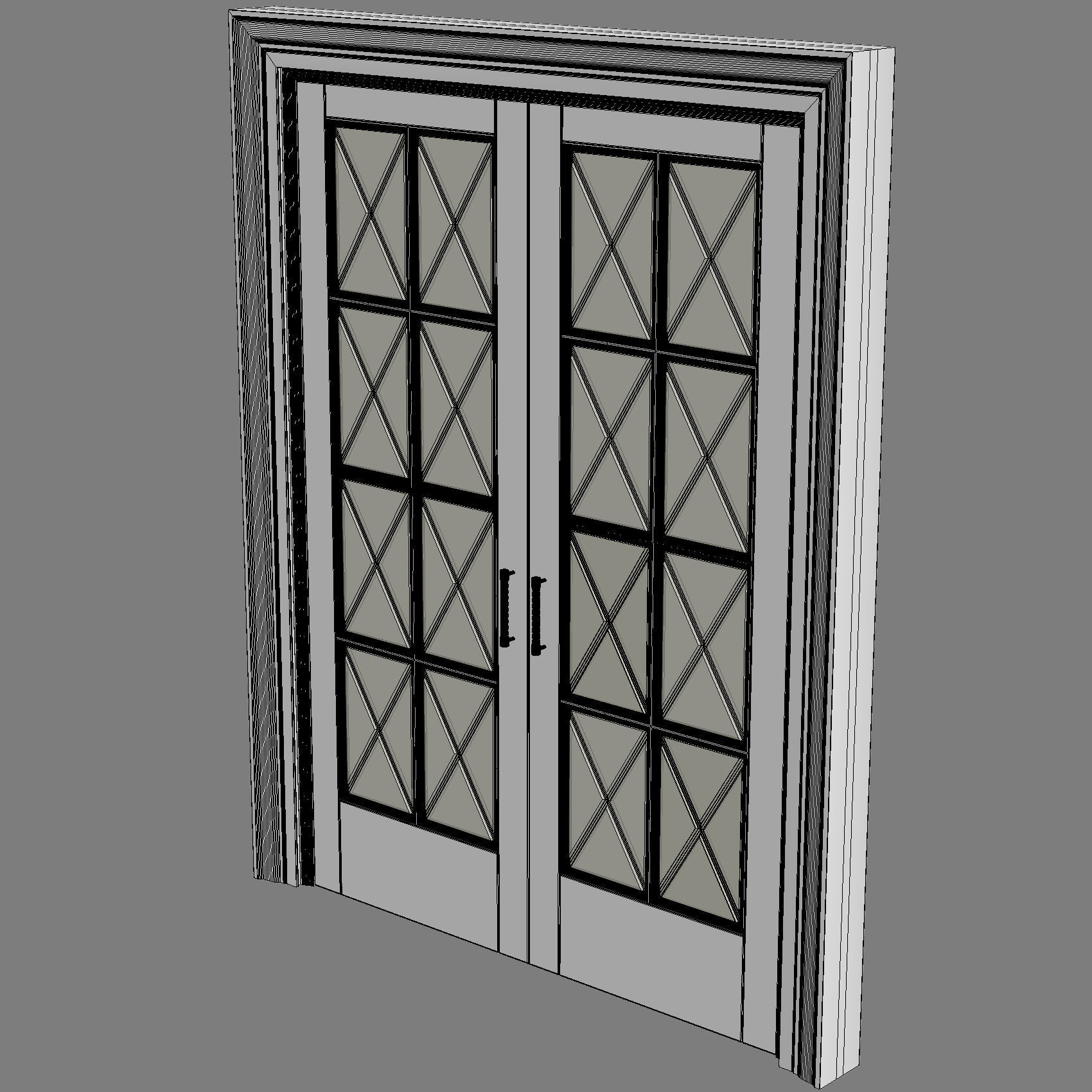 Classic sliding door 3D model_8