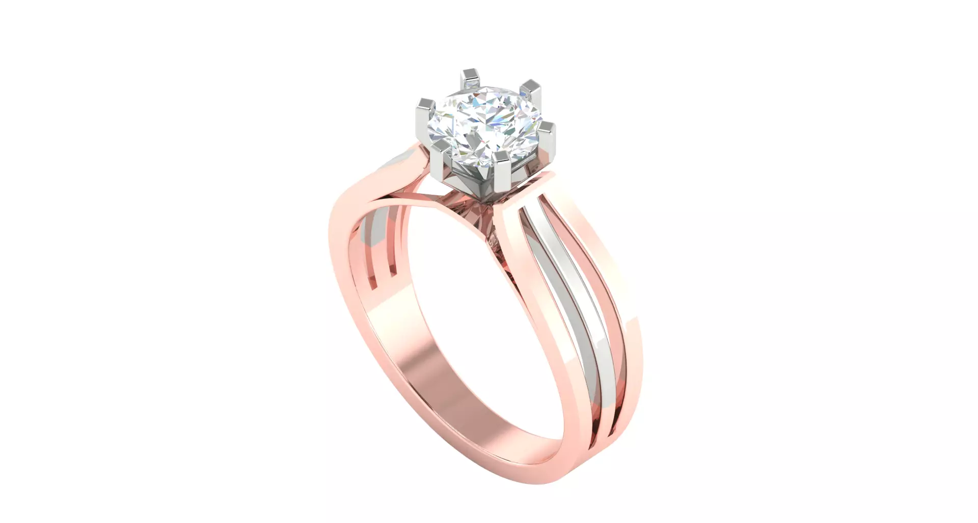 Solitaire ring 3dm stl render detail 3D print model 3D print model_0