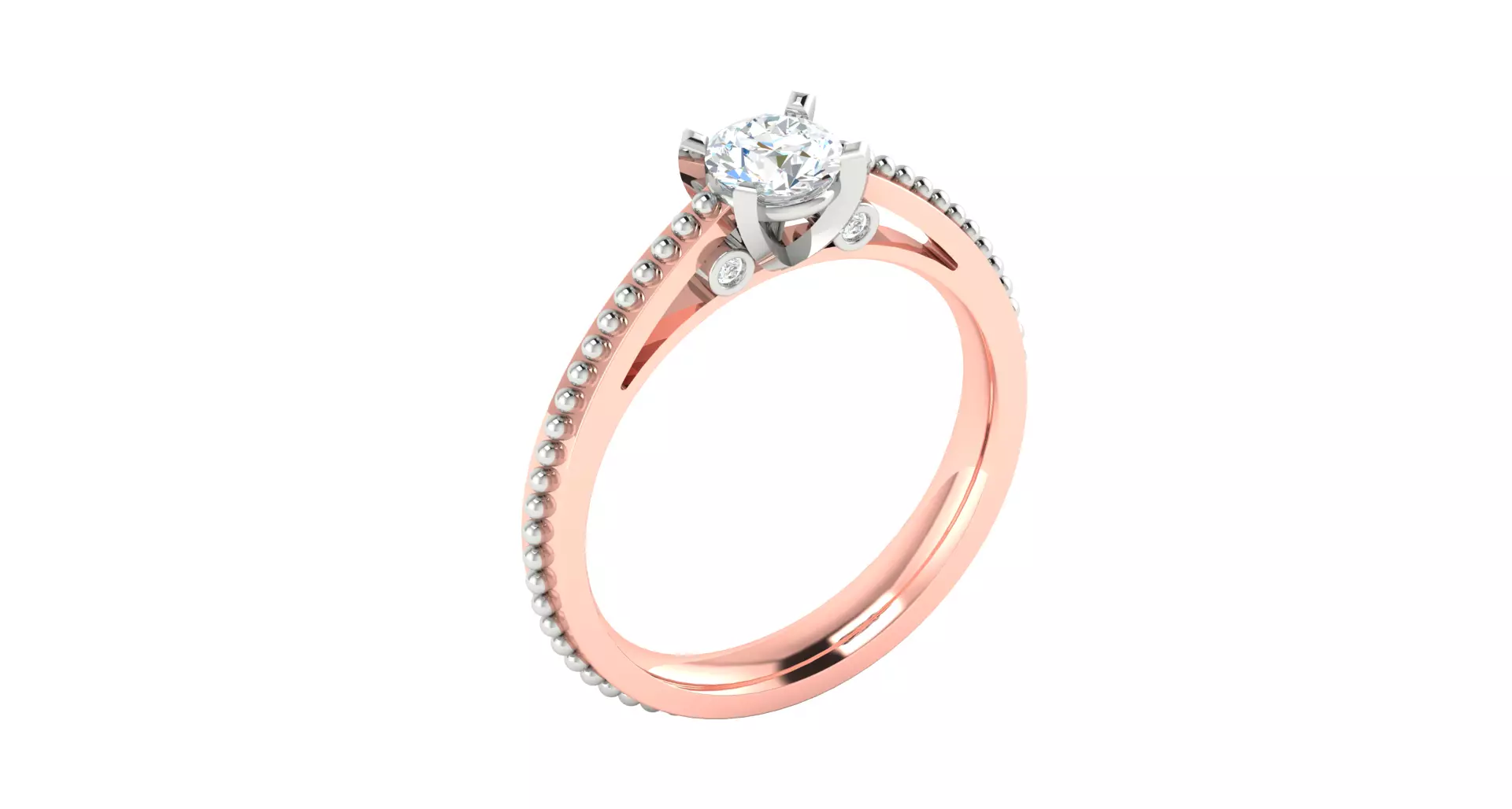 Solitaire ring 3dm stl render detail 3D print model 3D print model_0