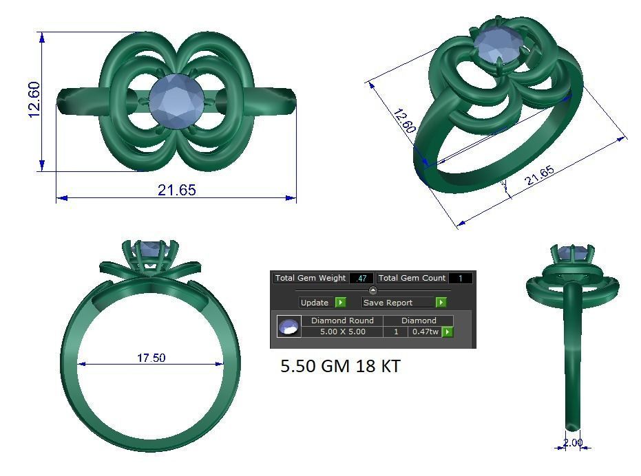Solitaire ring 3dm stl render detail 3D print model 3D print model_1