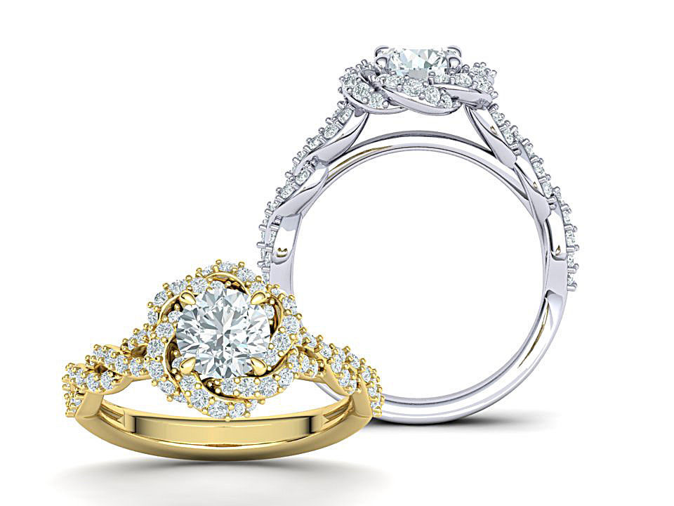 Weaving Halo Engagement ring 3dmodel 3D print model_3