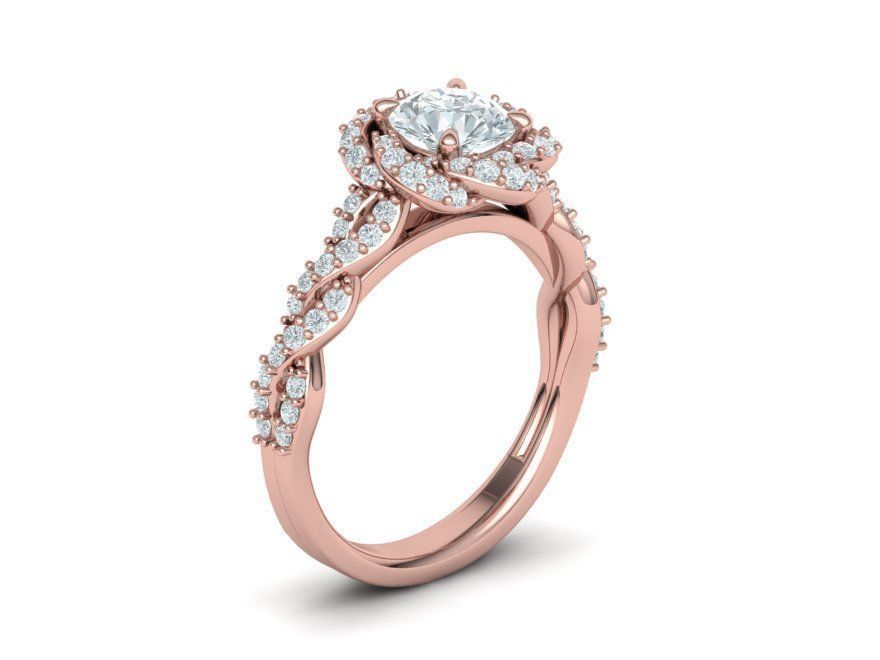 Weaving Halo Engagement ring 3dmodel 3D print model_11