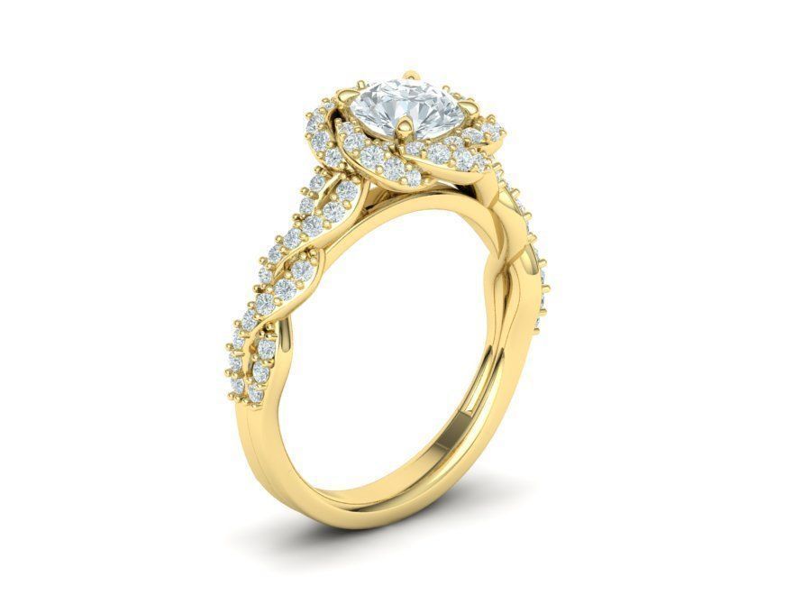 Weaving Halo Engagement ring 3dmodel 3D print model_10