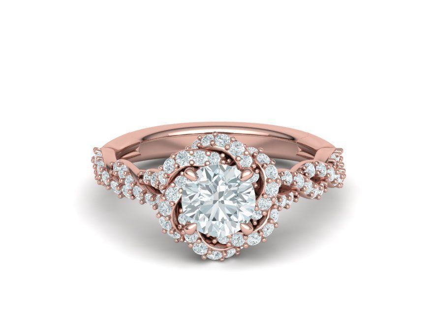 Weaving Halo Engagement ring 3dmodel 3D print model_14