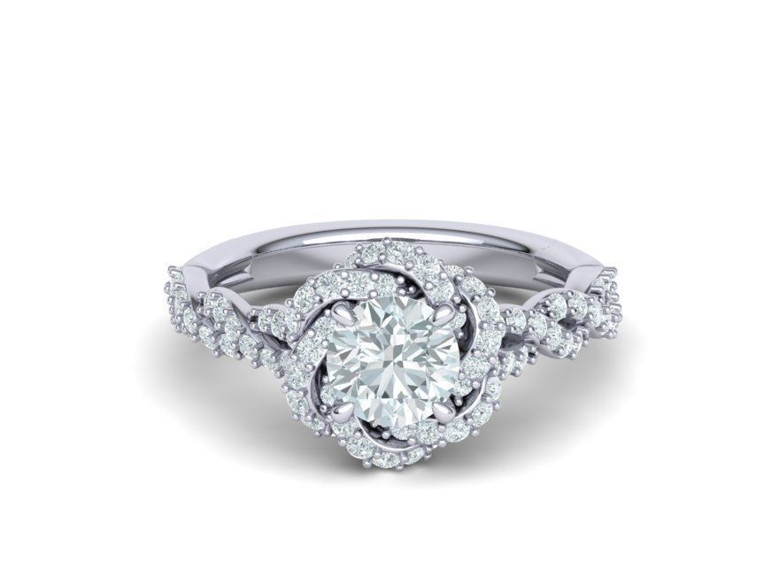 Weaving Halo Engagement ring 3dmodel 3D print model_15