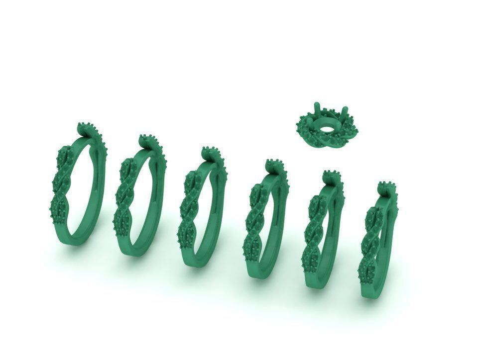 Weaving Halo Engagement ring 3dmodel 3D print model_6