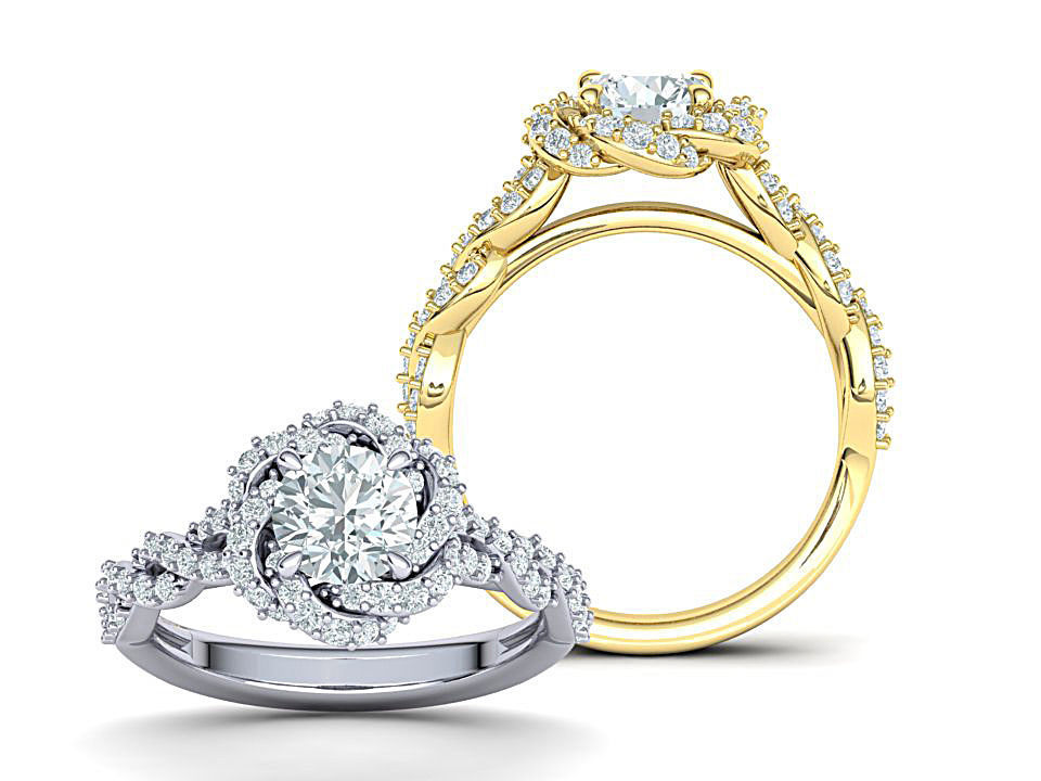 Weaving Halo Engagement ring 3dmodel 3D print model_1