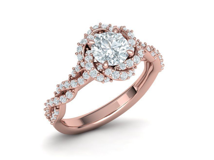 Weaving Halo Engagement ring 3dmodel 3D print model_8