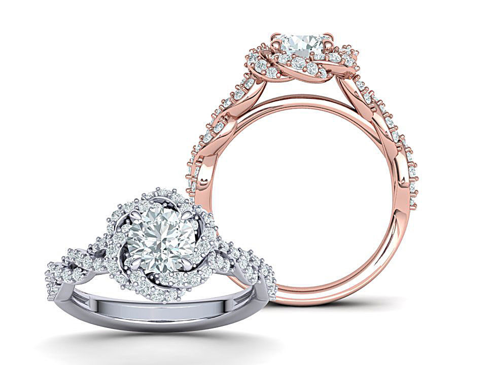 Weaving Halo Engagement ring 3dmodel 3D print model_2