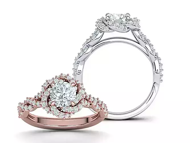 Weaving Halo Engagement ring 3dmodel 3D print model