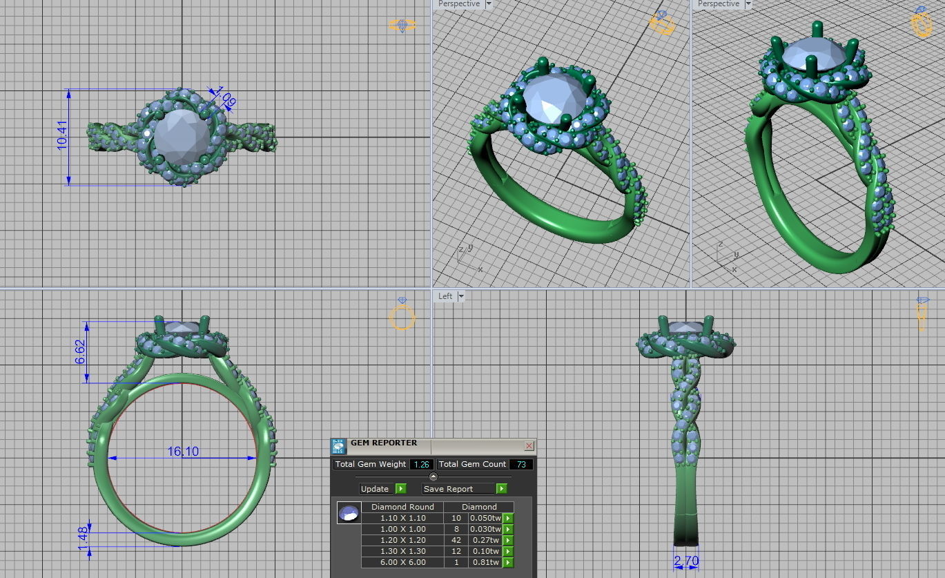 Weaving Halo Engagement ring 3dmodel 3D print model_4