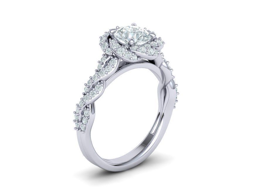 Weaving Halo Engagement ring 3dmodel 3D print model_12