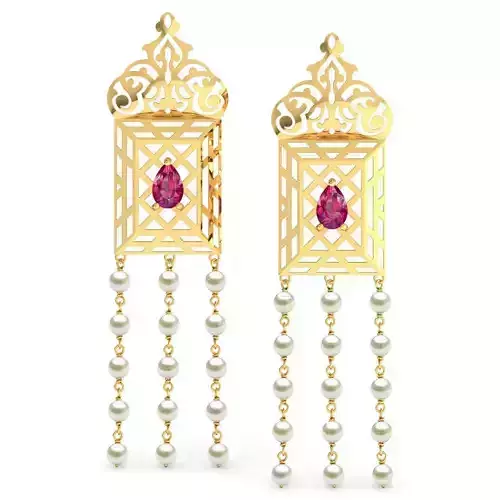 Amer Ornate Lawn Drop Earrings 3D print model