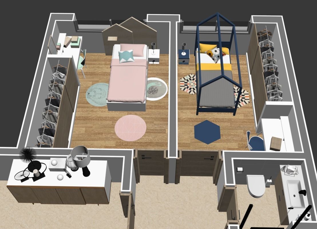 appartement floor plan MODERN high quality hm1 3D model_4