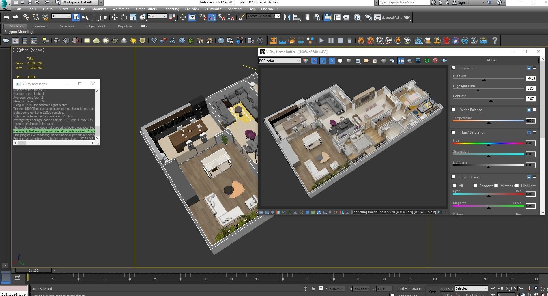 appartement floor plan MODERN high quality hm1 3D model_7