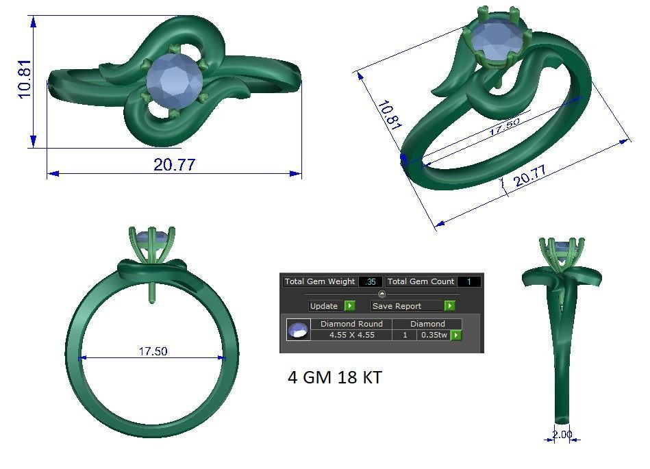 Solitaire ring 3dm stl render detail 3D print model 3D print model_1