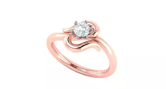 Solitaire ring 3dm stl render detail 3D print model