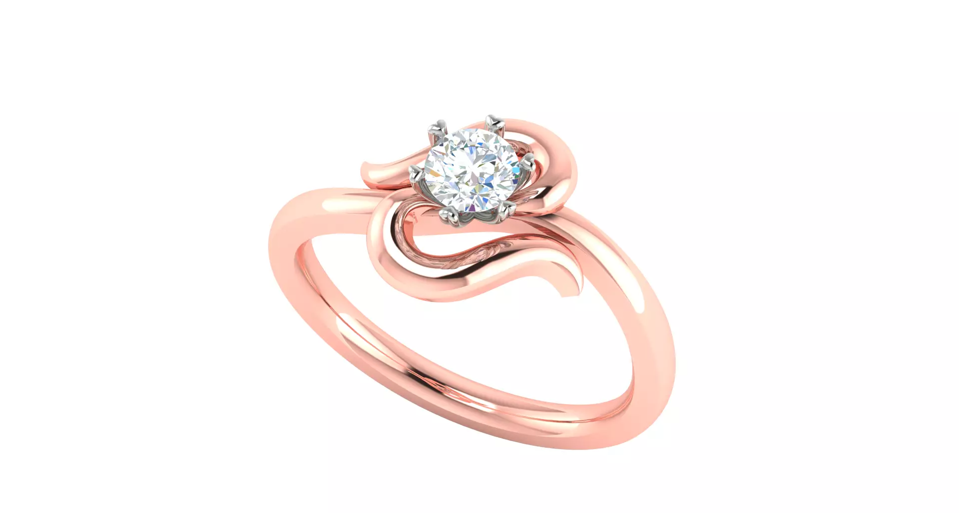 Solitaire ring 3dm stl render detail 3D print model 3D print model_0