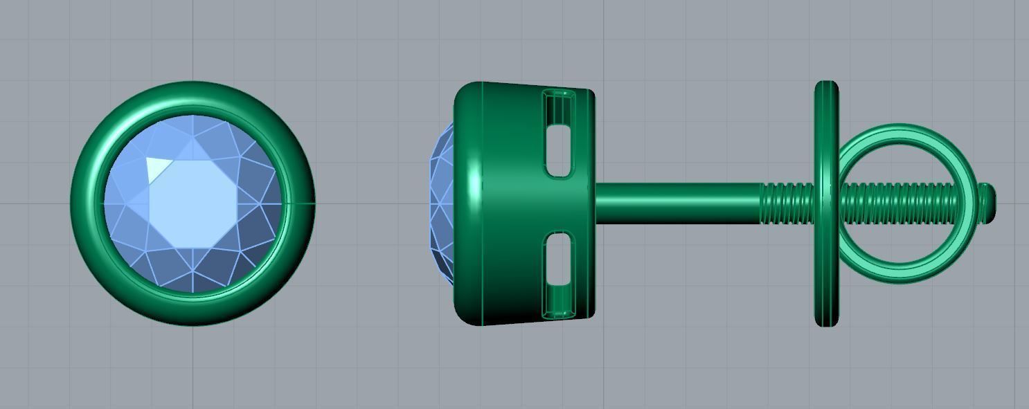 Hawk Ear Stud 3D print model_12