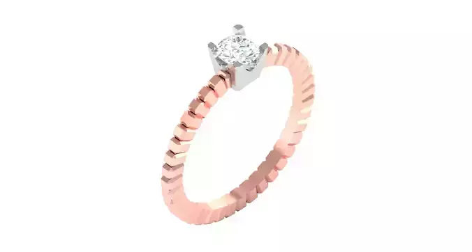 Solitaire ring 3dm stl render detail 3D print model