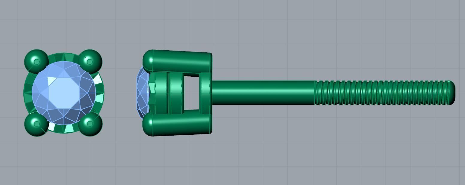 Mark Ear Studs 3D print model_15