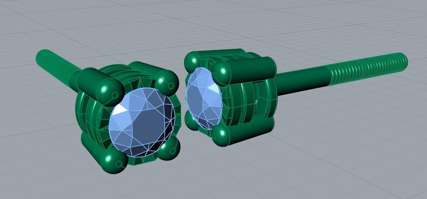 Mark Ear Studs 3D print model_16