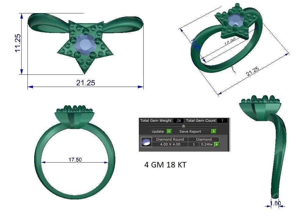 Solitaire ring 3dm stl render detail 3D print model 3D print model_1