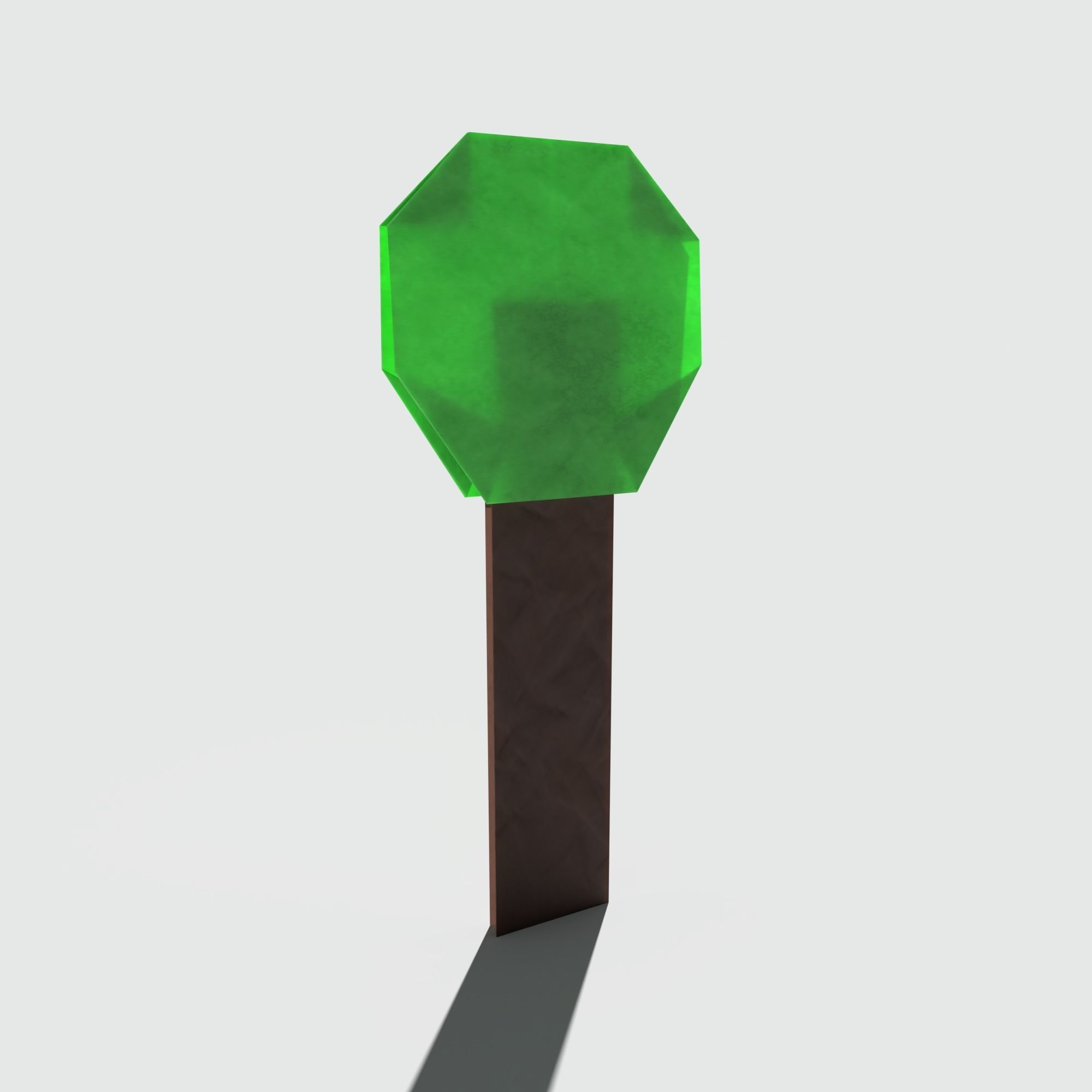 Origami Simple Tree Low-poly 3D model_2