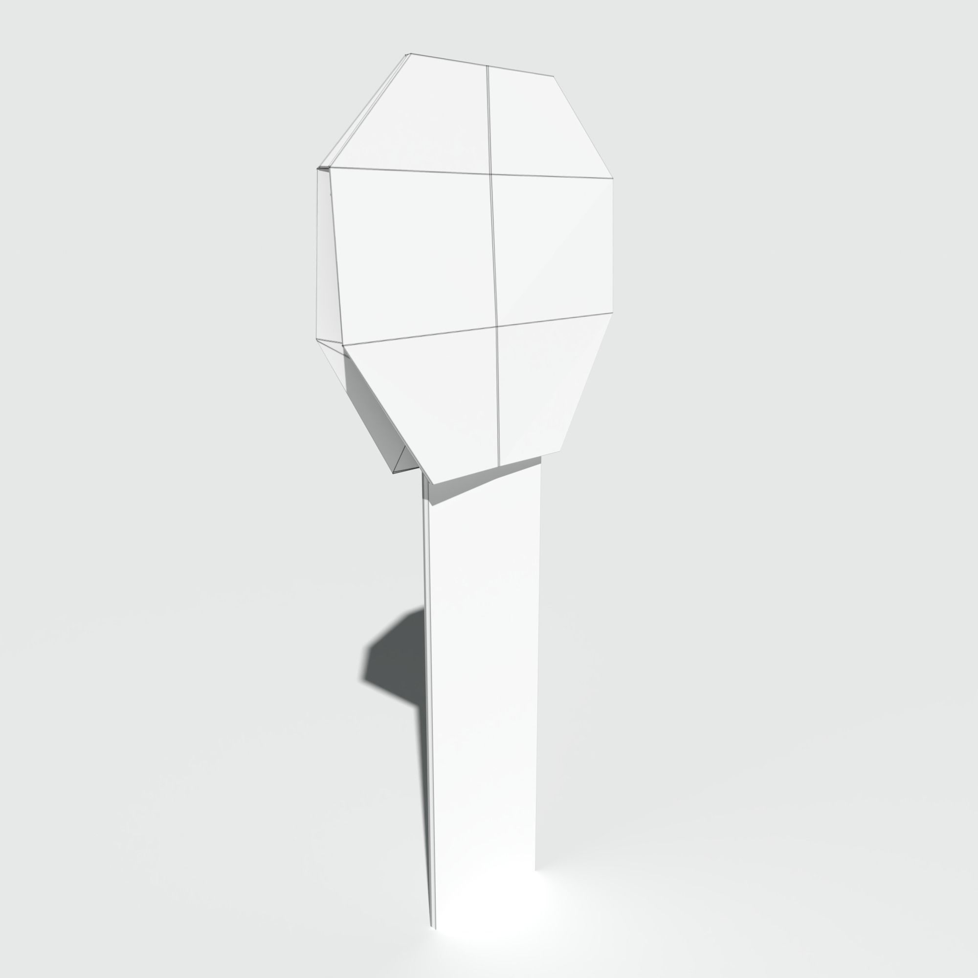 Origami Simple Tree Low-poly 3D model_6